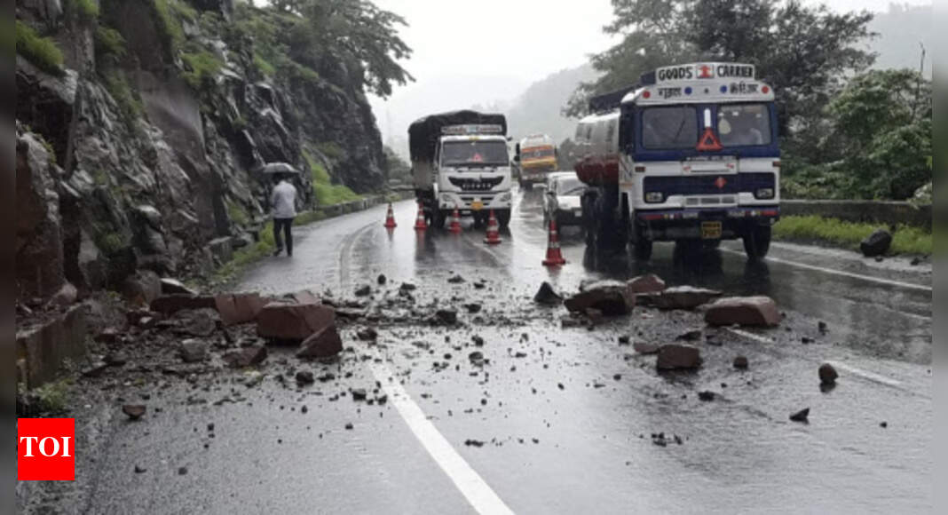 Traffic on JammuSrinagar highway suspended after landslide India