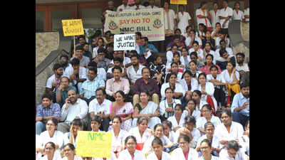 Doctors' strike against NMC paralyses services in hospitals in Guntur