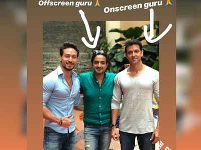 Tiger Shroff shares a picture with his on and off-screen gurus, Siddharth Anand and Hrithik Roshan!