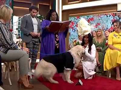 After 200 relationships, former model marries the dog she rescued!