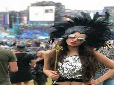 Harshika Poonacha is back after attending the Tomorrowland festival
