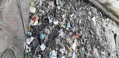 Waste and Plastics blocked canal