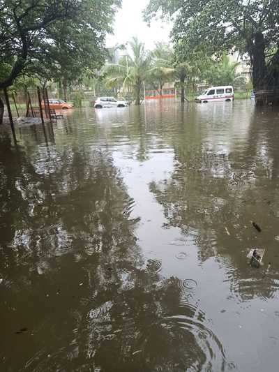 water logged in Indian airlines staff colony