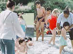 Taimur Ali Khan enjoys a pool party in London