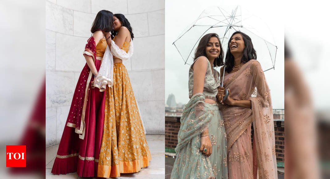 This LESBIAN Indo-Pak couple has the most stylish wedding wardrobe and the  pictures are going VIRAL - Times of India