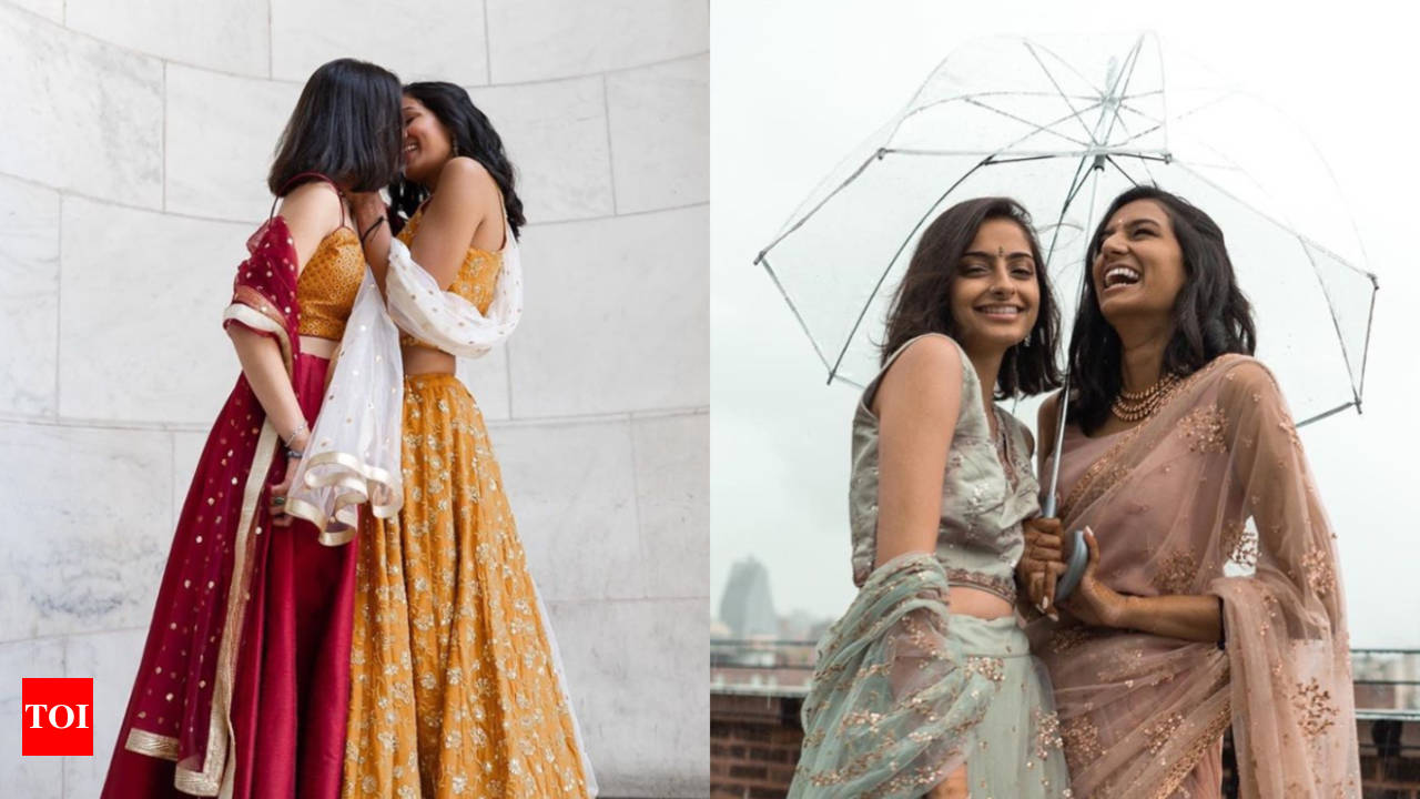 This LESBIAN Indo-Pak couple has the most stylish wedding wardrobe and the  pictures are going VIRAL - Times of India