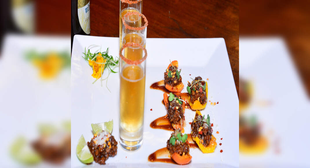 Stuffed Bell Pepper bites with Beer Barbeque Braised Chicken Keema Recipe: How to Make Stuffed Bell 