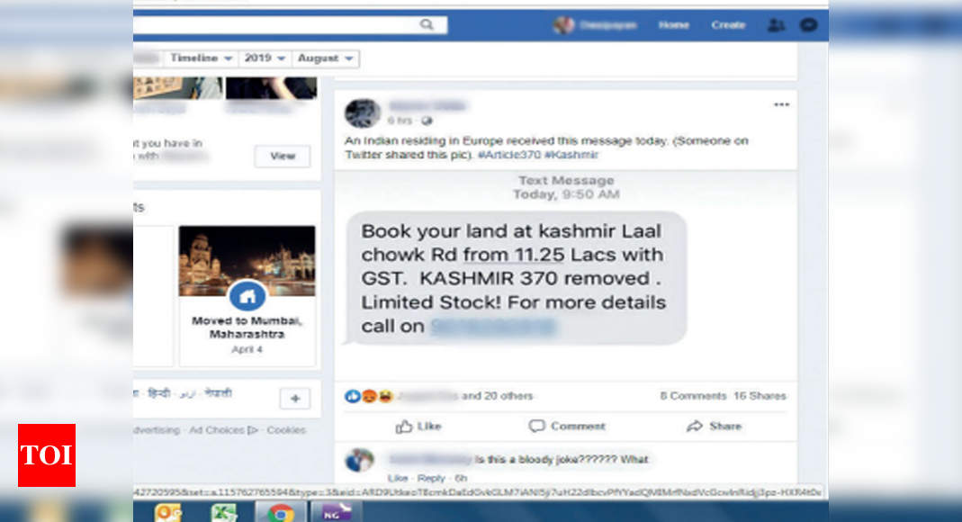 Fake Srinagar plot offer goes viral on social media | Kolkata News ...