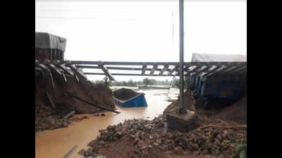 Rail track washed away in flash flood, goods train derails in Rayagada