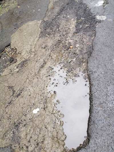 Road full of potholes - Times of India