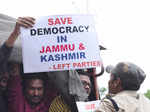 Left parties hold joint protest against abrogation of Article 370