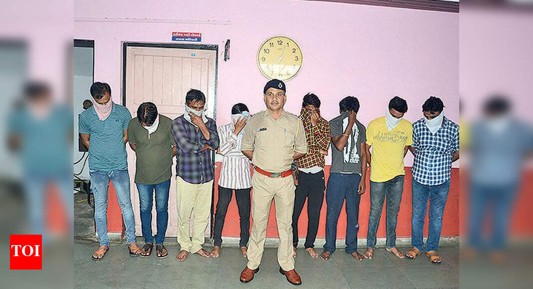 Two cops, 6 others held for gambling | Vadodara News - Times of India