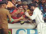 NZ captain Kane Williamson eats birthday cake from Sri Lankan fan