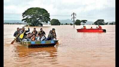 Highways & streets under columns of water, boats only way to reach hundreds stranded