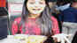 Aarohi enjoys a plateful of dalwada on a rainy day