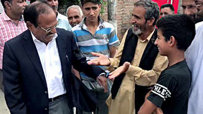 NSA Ajit Doval interacts with locals in Anantnag