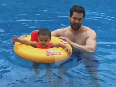 This cute video of Neil Nitin Mukesh and daughter Nurvi enjoying some playtime in the pool will melt your heart
