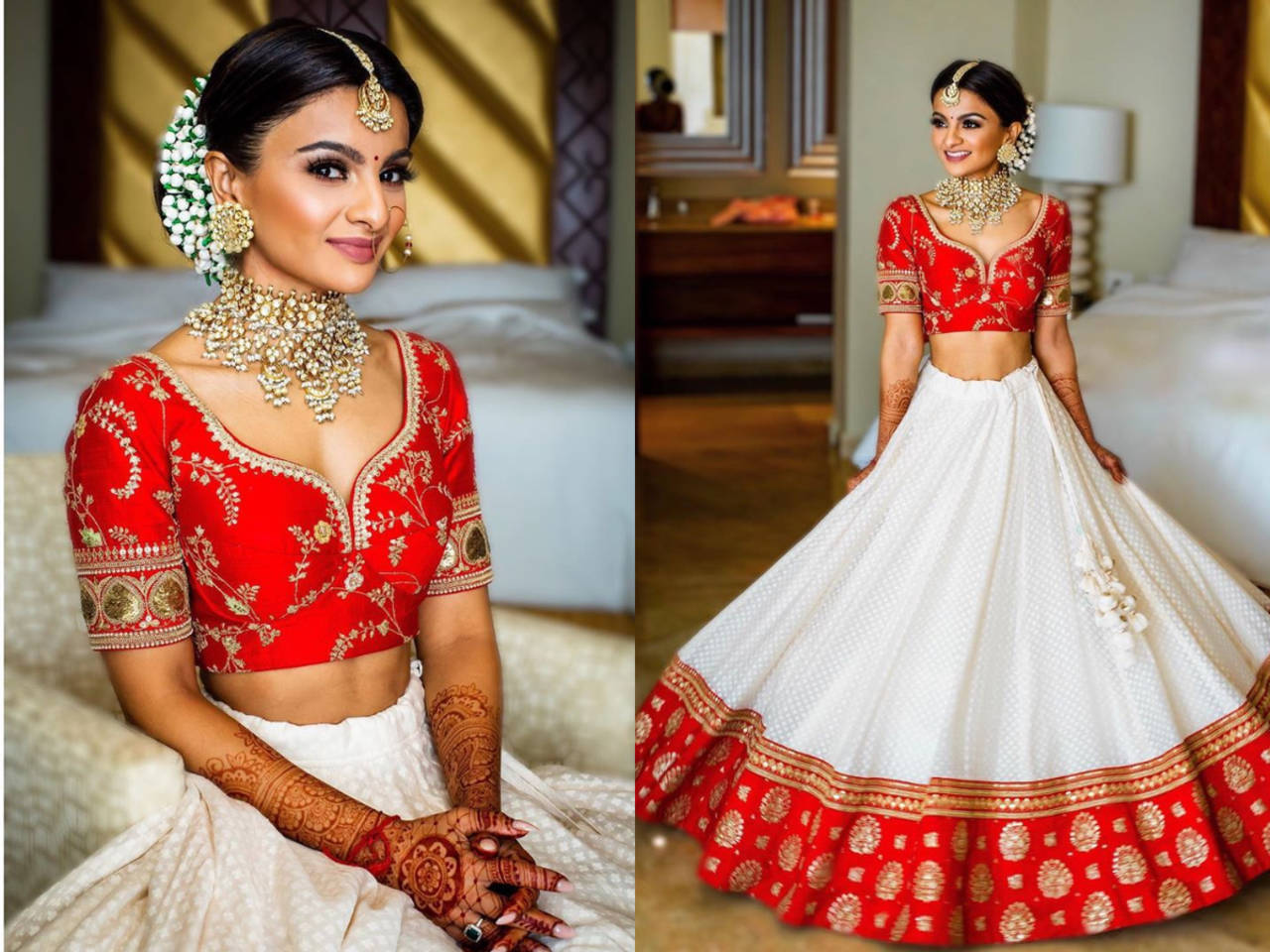 Raw Silk & off white Lucknowi Bridal Lehenga choli with heavy Hand wor –  Dulhan Exclusives