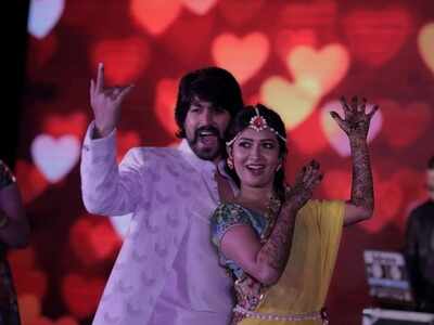 KGF star Yash and wife Radhika Pandit shake a leg on ‘Gali Gali Mein’ song