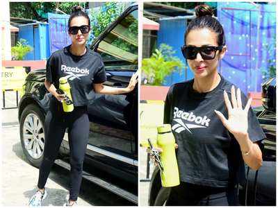 Photos: Malaika Arora spotted in all-black workout outfit outside the gym
