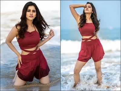 Babe in the waters! Nabha Natesh looks jaw-dropping in a dark velvet outfit