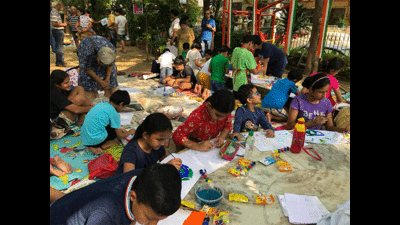 Paintathon held in Green Park in Delhi