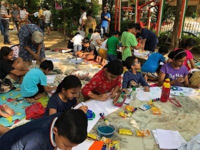 Paintathon held in Green Park in Delhi