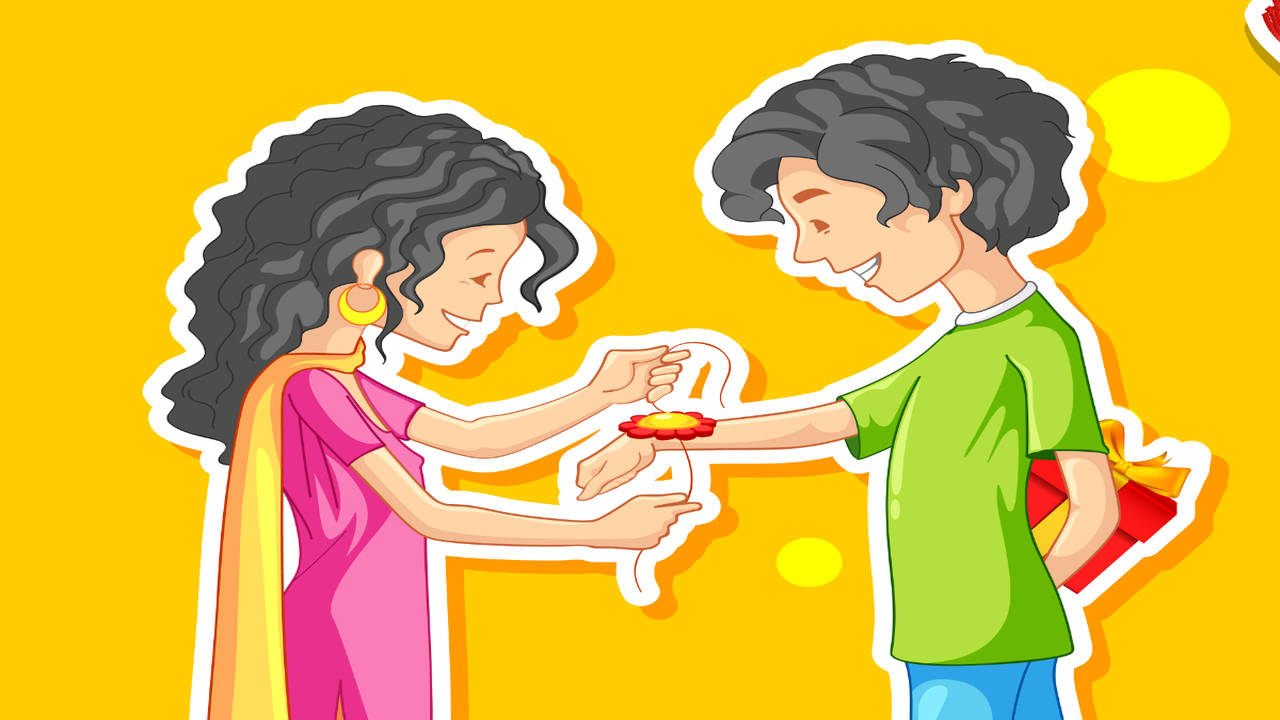 Editable Illustration Brother Sister Celebrating Raksha Stock Vector  (Royalty Free) 107426303 | Shutterstock