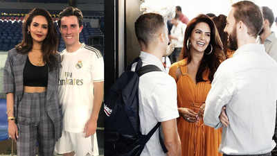 Esha Gupta's fangirl moment! Strikes a pose with Real Madrid football stars