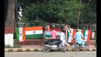 City streets decked up with Indian flags
