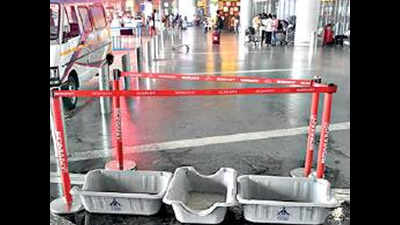 Kolkata airport: Buckets, trays to collect water drips greet flyers