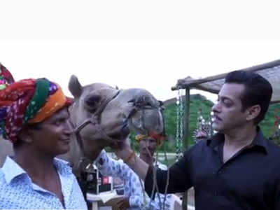 Watch: Salman Khan befriends a camel Sultan while shooting for ‘Dabangg 3’