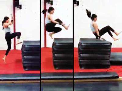 Samantha shows off her parkour skills on video and fans go ga ga over it
