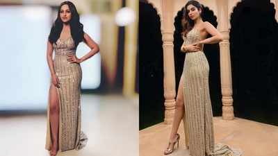 Sonakshi Sinha or Khushi Kapoor: Who slayed it better in thigh-high slit gown?