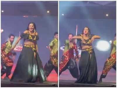 Video: Monalisa sets the stage on fire as she dances to Nora Fatehi's 'Kamariya'
