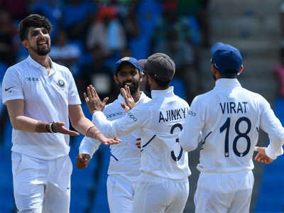 Sportsmand svale Lydig India vs West Indies Highlights, 1st Test Day 2: West Indies 189/8 at  stumps | Cricket News - Times of India