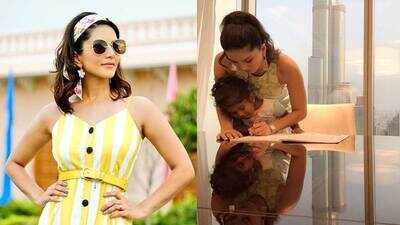 Sunny Leone sets parenting goals, helps daughter Nisha with homework while on vacation