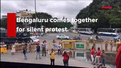 City folk gathered on Saturday morning at Town Hall for a silent protest