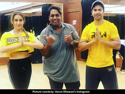 'Coolie No. 1': Sara Ali Khan and Varun Dhawan start rehearsing for a dance number with Ganesh Acharya