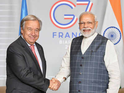 PM Modi discusses global coalition for disaster-resilient infra with UN chief