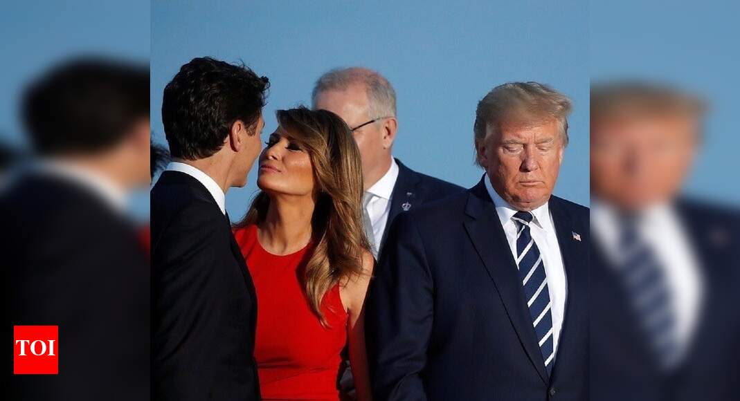 MelaniaTrudeau air kiss sends into a spin Times of India