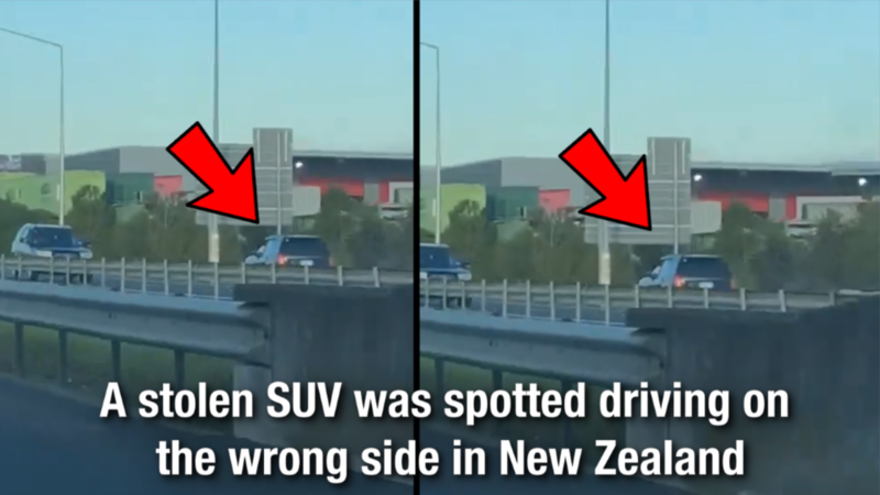 On cam: Stolen SUV spotted driving on the wrong side in New Zealand
