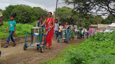 Water fetching vehicle distributed by TREE foundation to rural families