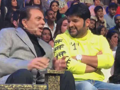 Kapil Sharma has a hearty laugh as Bollywood veteran actor Dharmendra cracks a joke