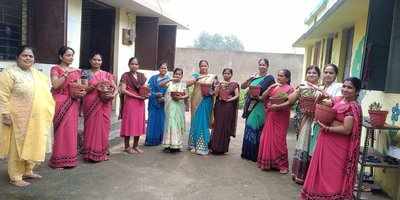 On Poshan Maah, women distribute saplings to pregnant women