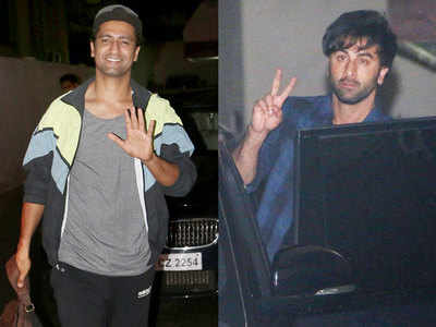Photos: Ranbir Kapoor, Vicky Kaushal spotted at Karan Johar’s office, is something new in store?