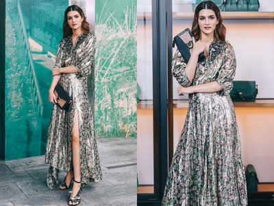 Kriti Sanon attended the NYFW 2019 in a sexy thigh-high slit dress