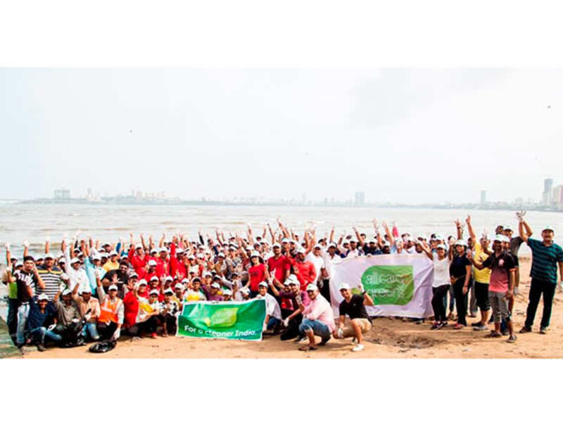 Corporate employees participate in beach clean-up drive, collect over 1,000 kg in a day