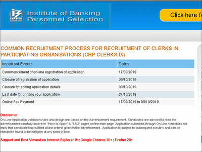 IBPS Clerk 2019 registration process begins for 12075 posts@ibps.in; apply here