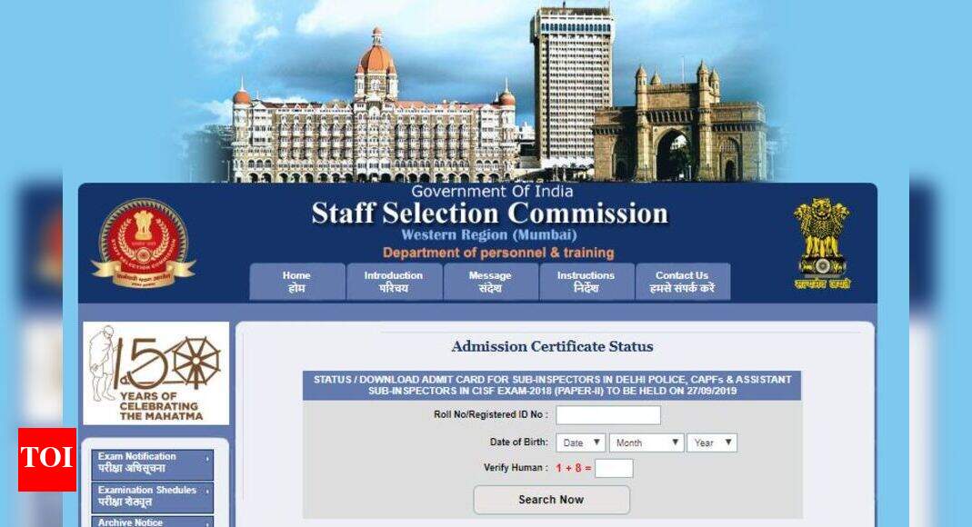 SSC CPO Admit Card: SSC SI & ASI Paper 2 admit card released - Download here